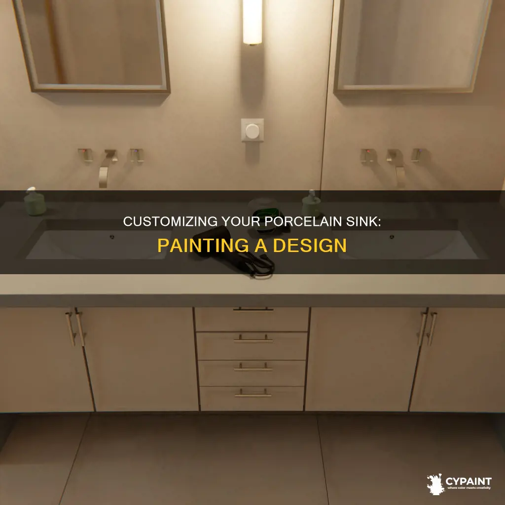 how to paint a design on a porcelain sink