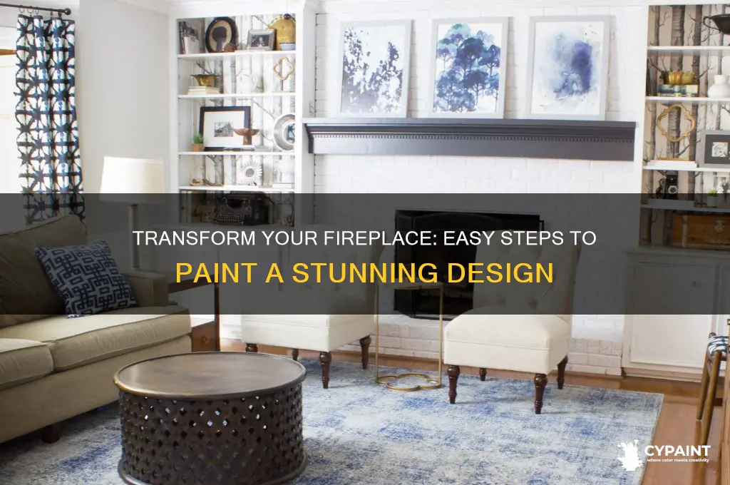 how to paint a design over fireplace