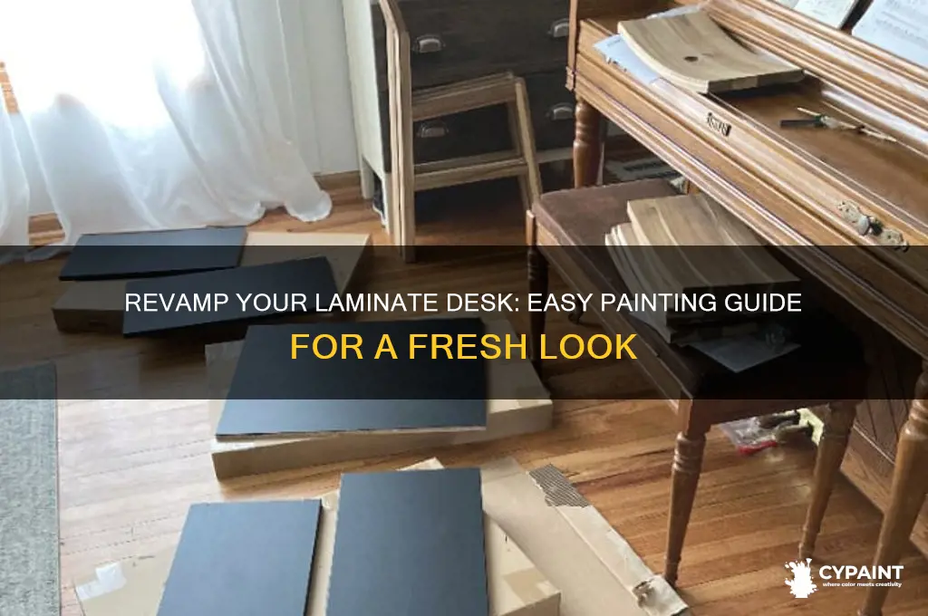how to paint a desk with laminate