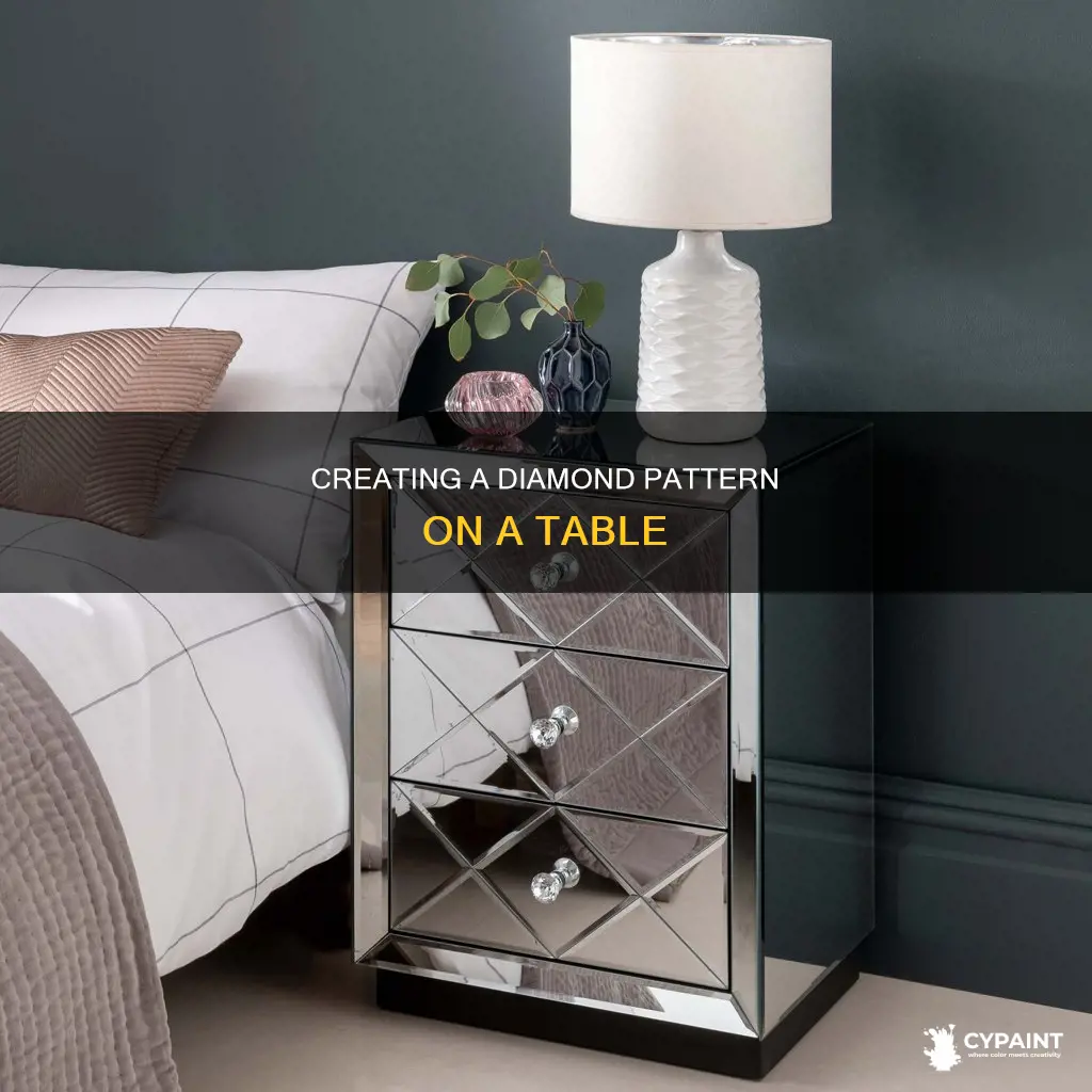 how to paint a diamond pattern on a table