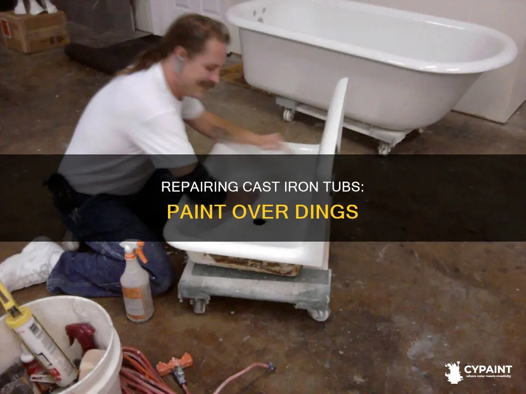 how to paint a ding in cast iron tub