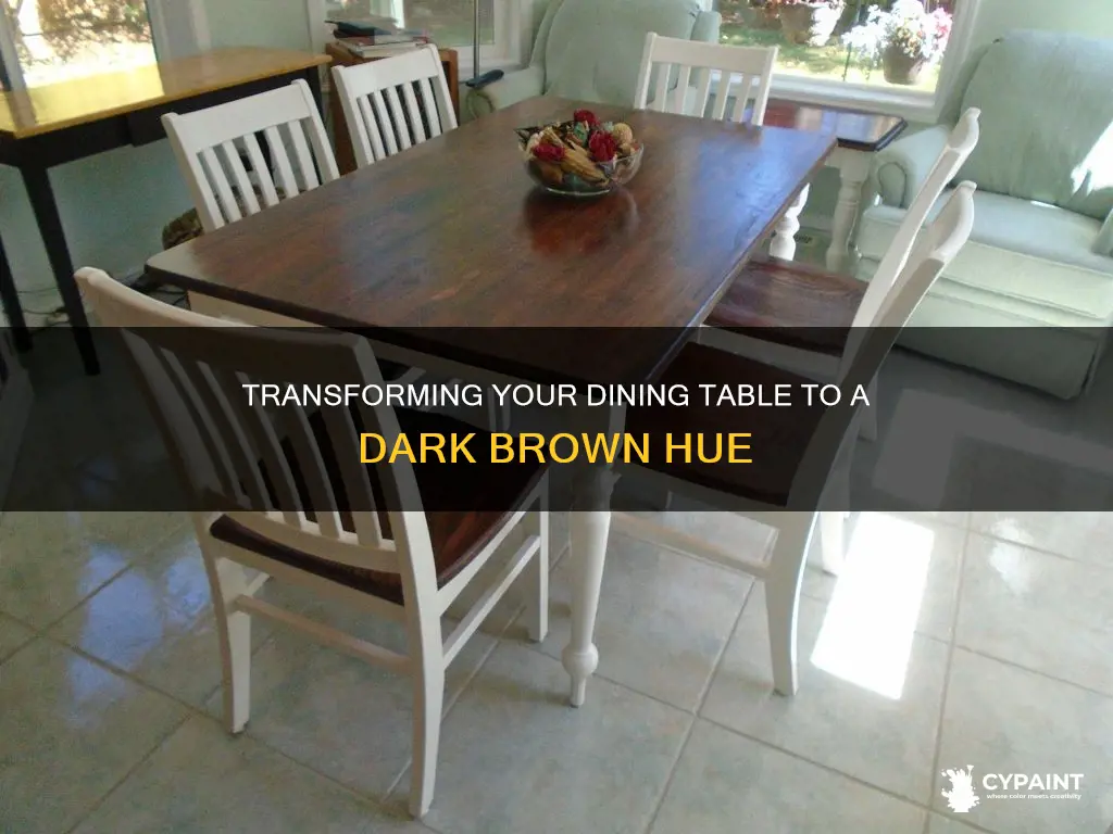 how to paint a dining room table dark brown