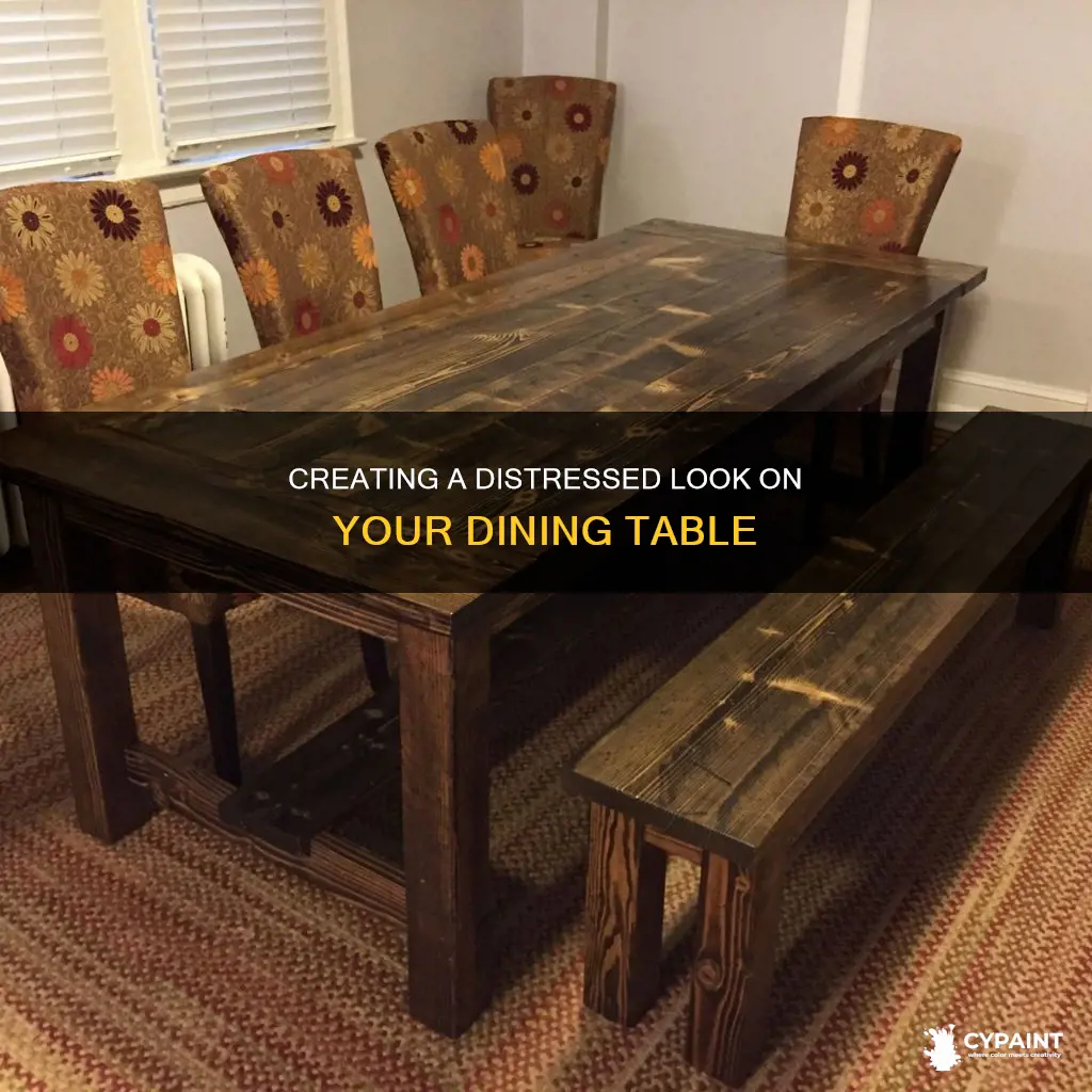 how to paint a dining room table distressed look