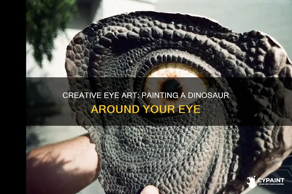 how to paint a dinosaur around an eye