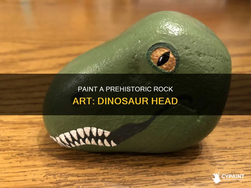 how to paint a dinosaur head on a rock