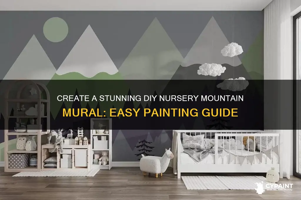 how to paint a diy nursery mountain mural