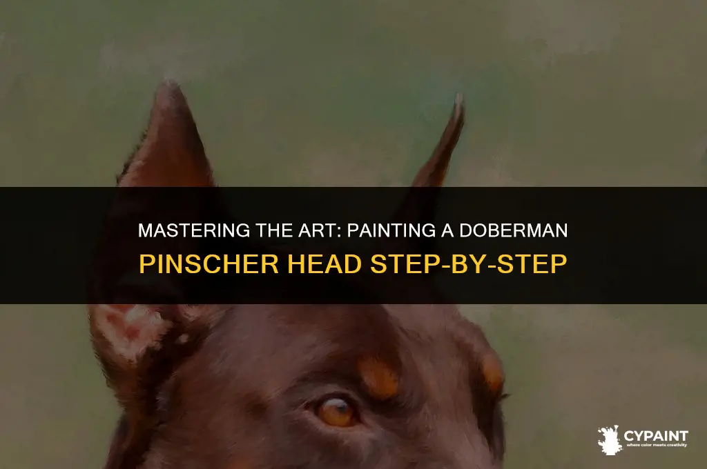 how to paint a doberman pincher head step by step