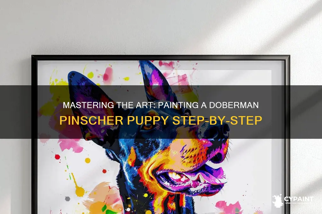 how to paint a doberman pinscher puppy
