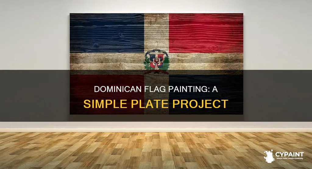 how to paint a dominican flag on a plaet