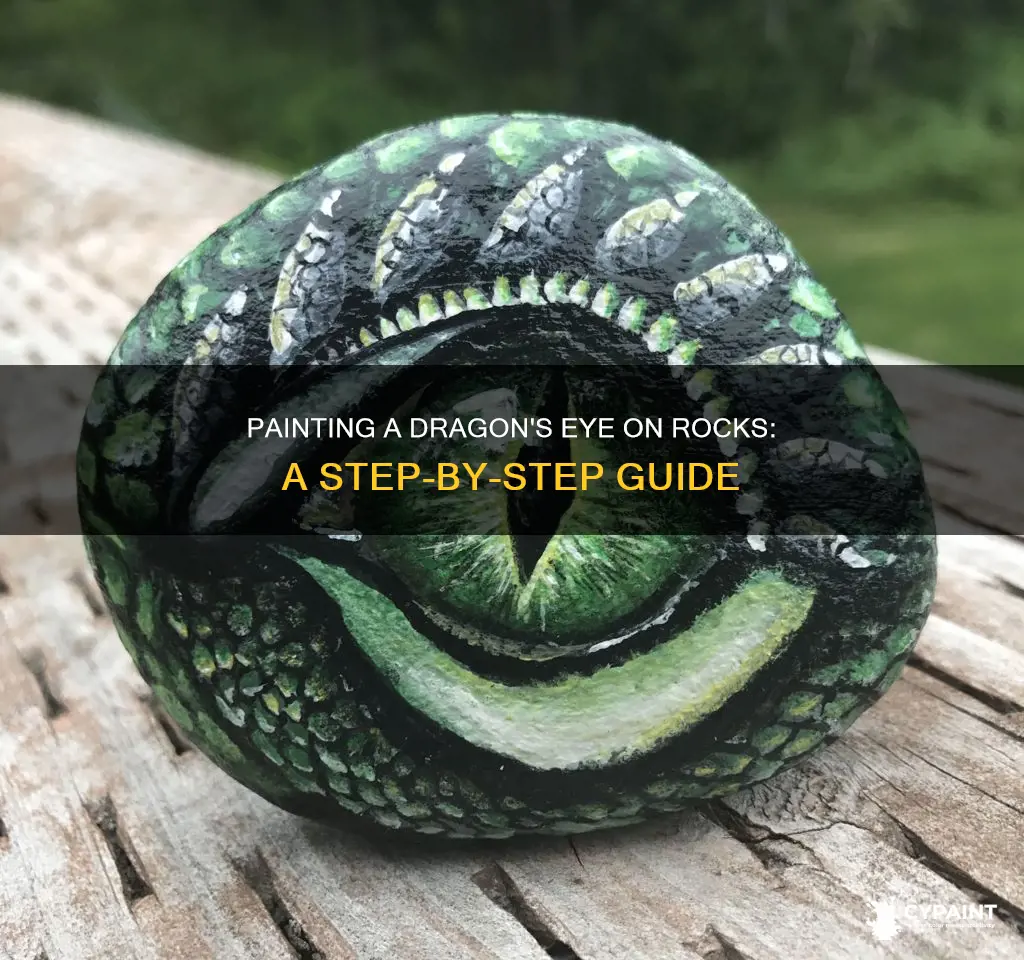 how to paint a dragon eye on a rock