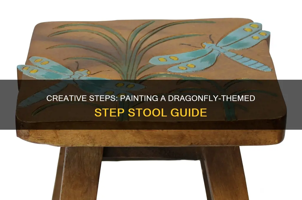 how to paint a dragonfly step stool