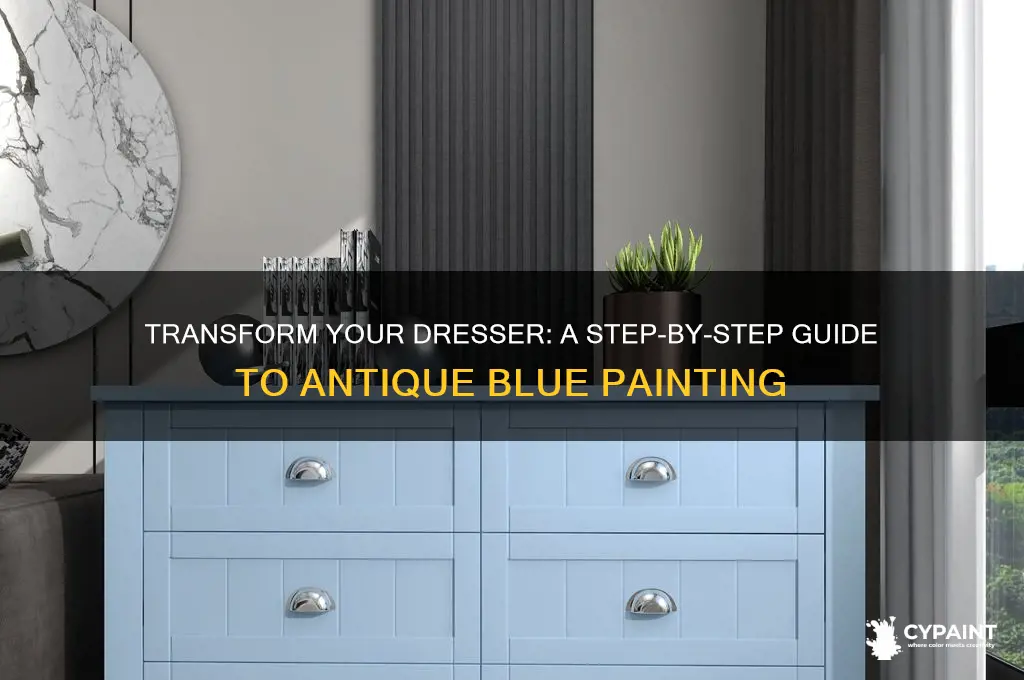 how to paint a dresser antique blue