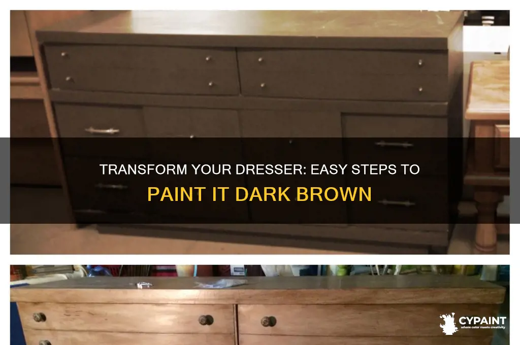 how to paint a dresser dark brown