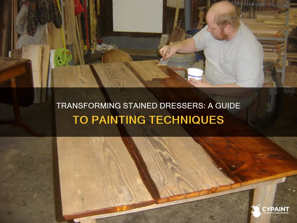 how to paint a dresser that has been stained
