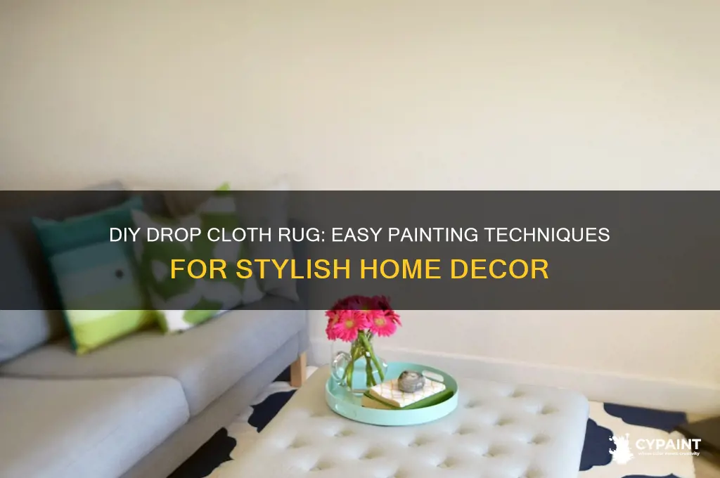how to paint a drop cloth rug