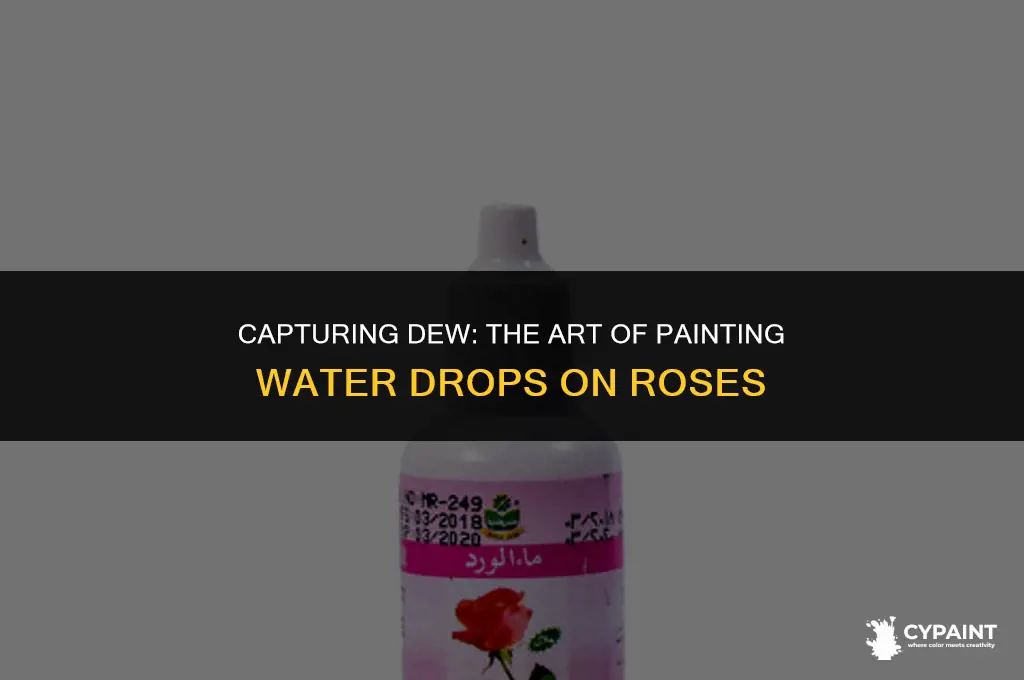 how to paint a drop of watter on a rose