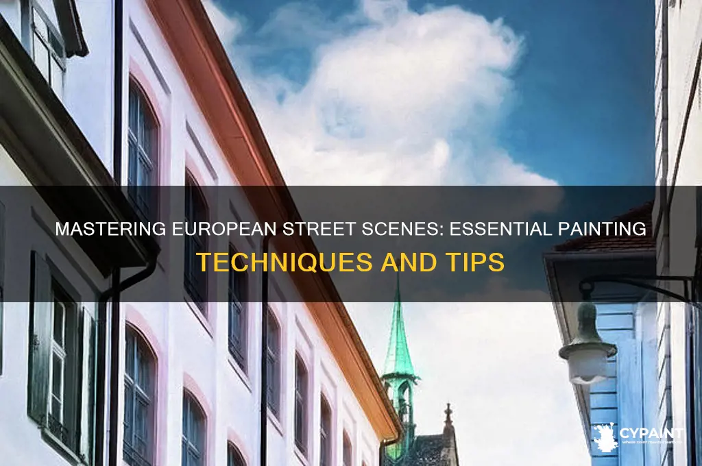 how to paint a european street scene