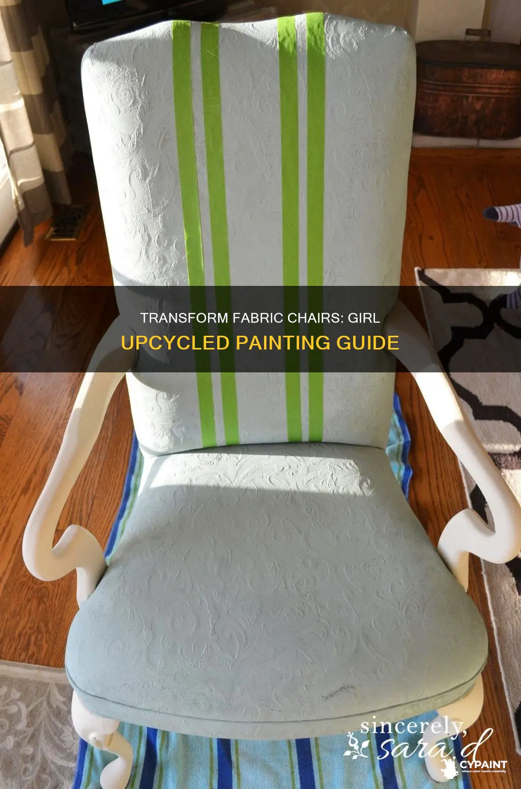how to paint a fabric chair with girl upcycled