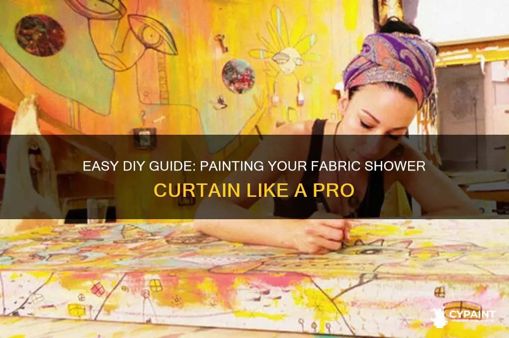 how to paint a fabric shower curtain