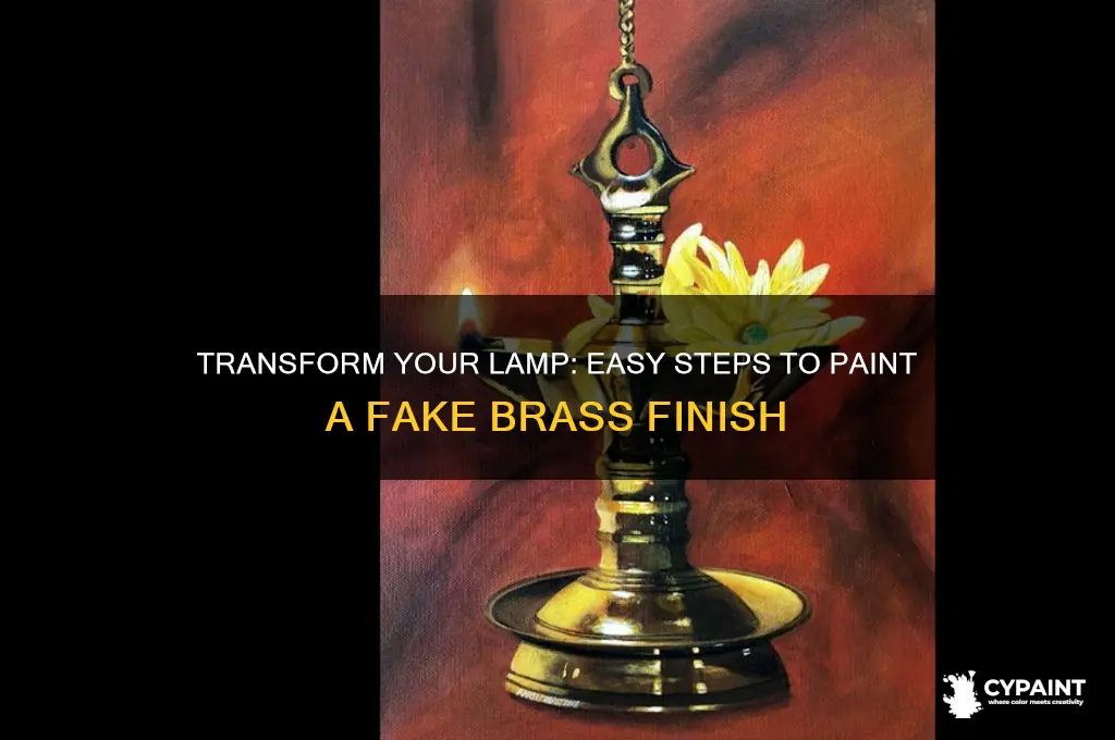 how to paint a fake brass lamp