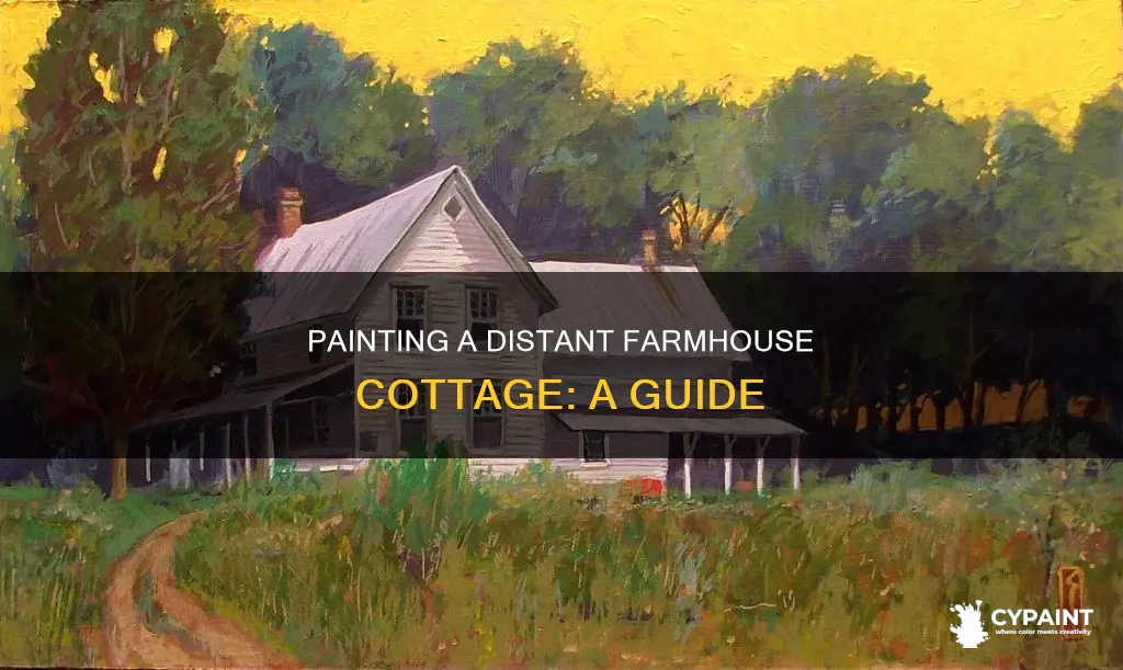 how to paint a farmhouse cottage in the distance