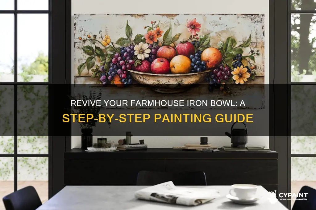 how to paint a farmhouse iron bowl