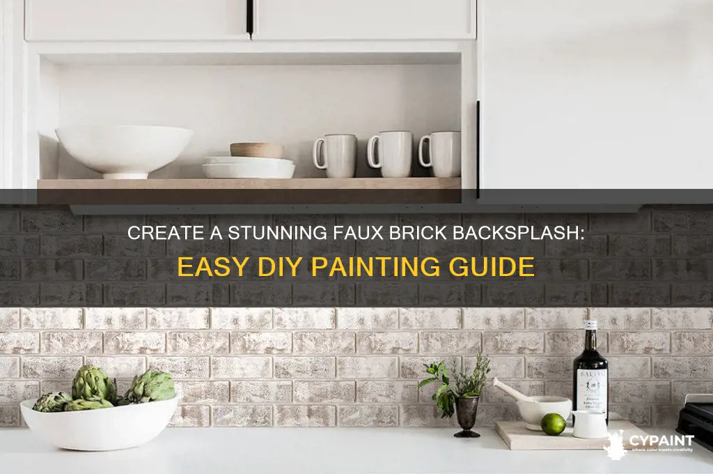 how to paint a faux brick backsplash