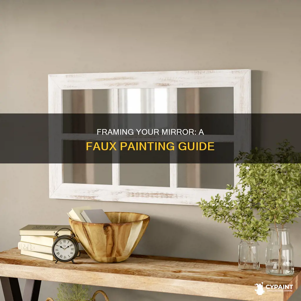 how to paint a faux frame around a mirror