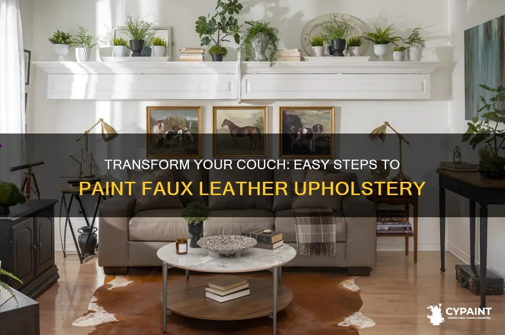 how to paint a faux leather couch