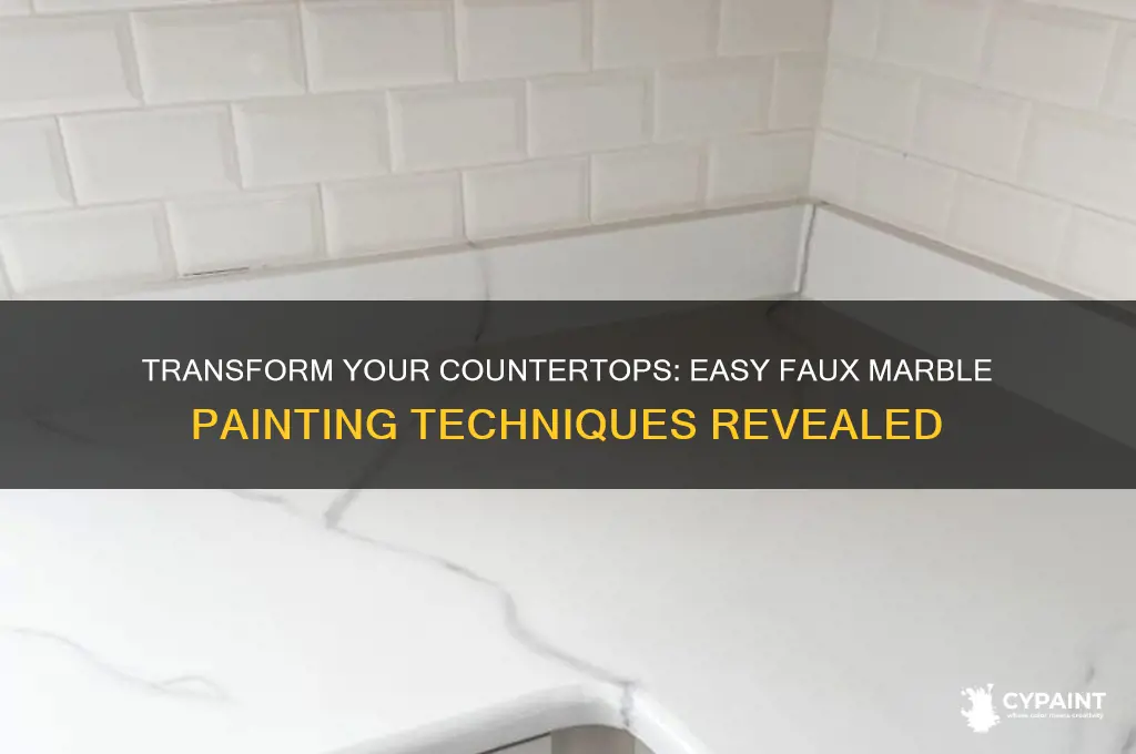 how to paint a faux marble countertop