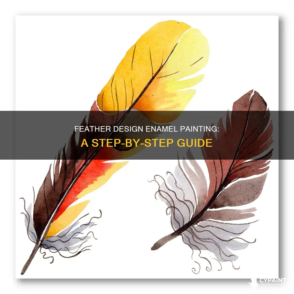 how to paint a feather design with enamel paint