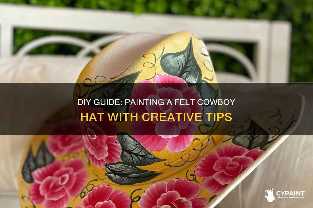 how to paint a felt cowboy hat