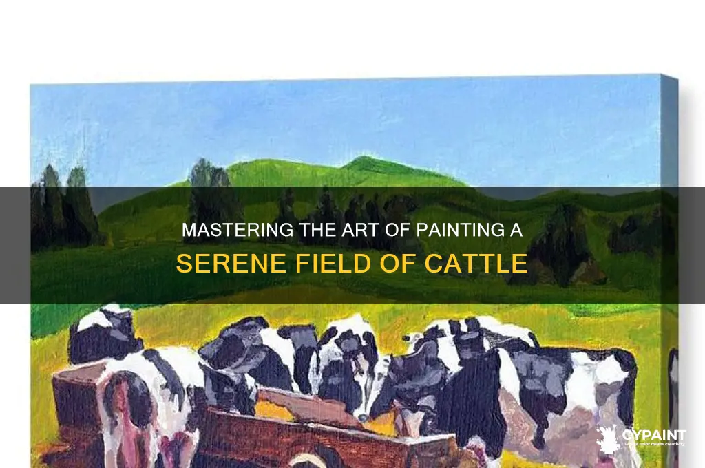 how to paint a field of cattle