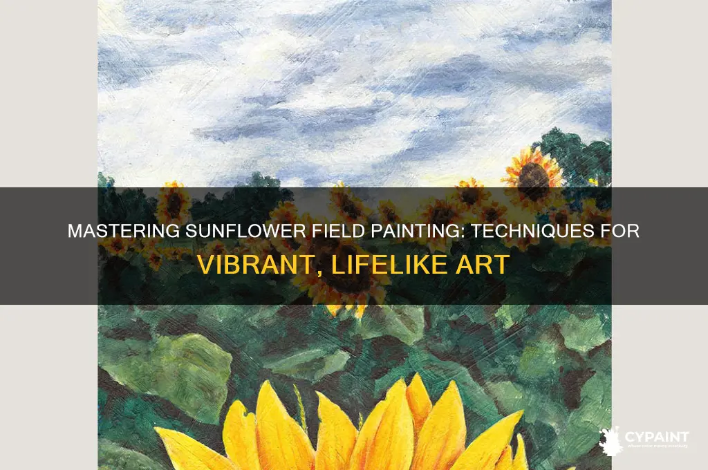 how to paint a field of sunflowers