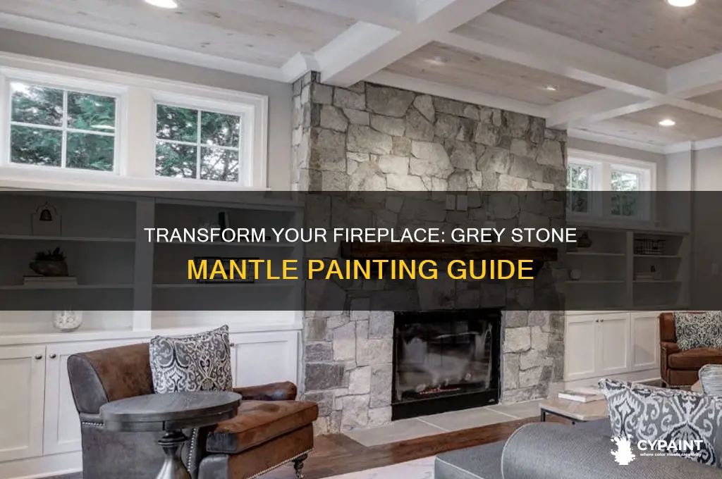 how to paint a fireplace grey stone mantle
