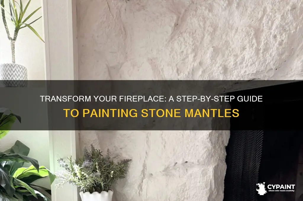 how to paint a fireplace stone mantle
