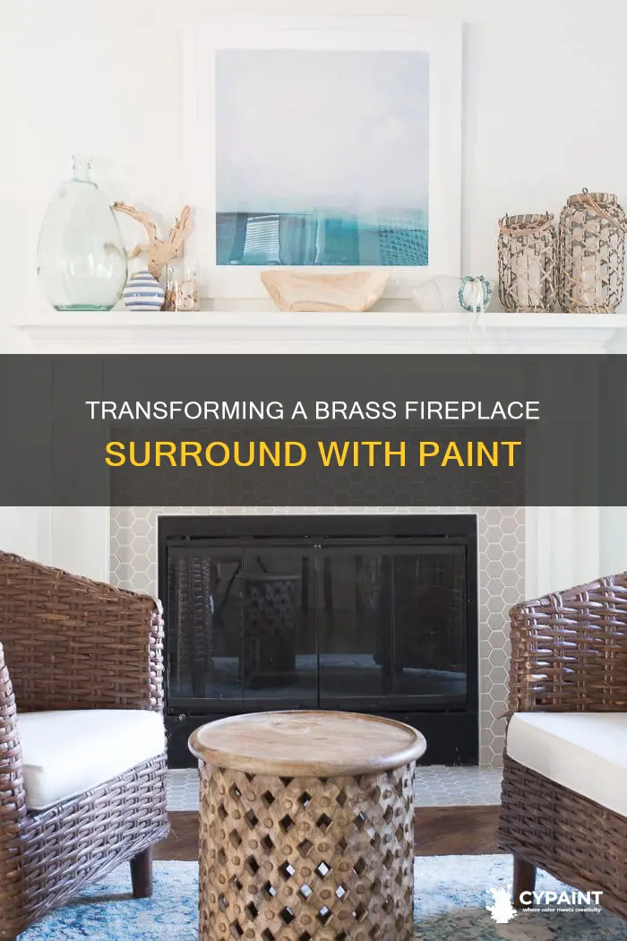 how to paint a fireplace surround that is brass