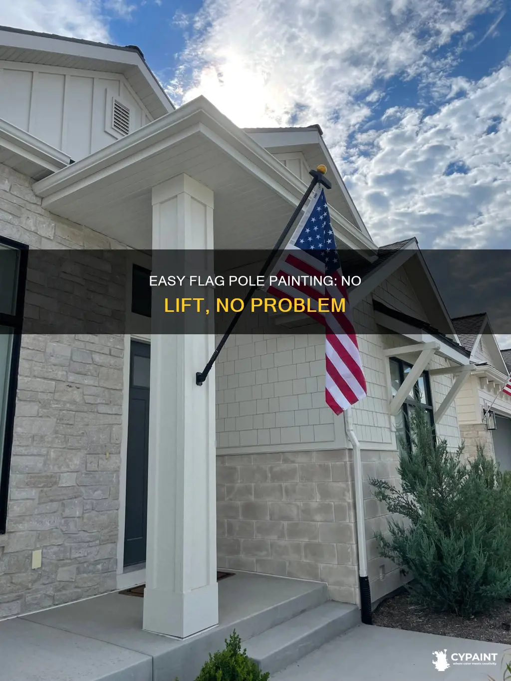 how to paint a flag pole without a lift