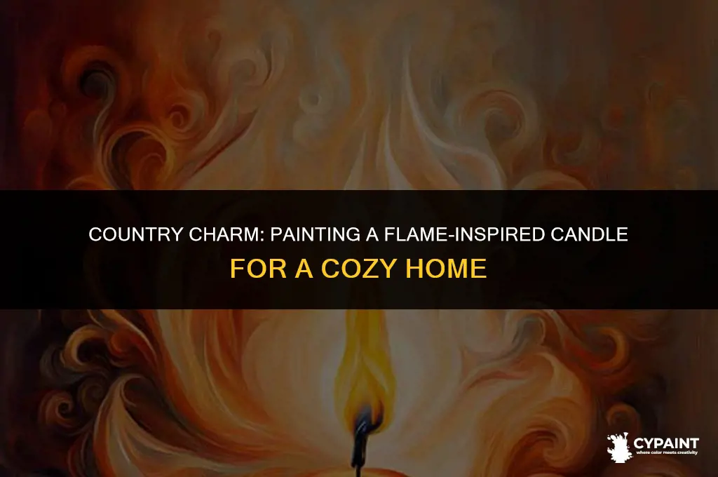 how to paint a flames essential candle to look country