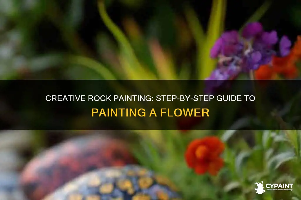 how to paint a flower on a rock