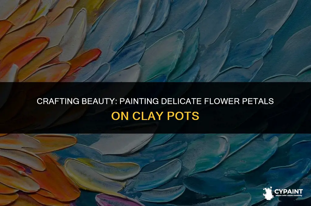 how to paint a flower peddle on a clay pot