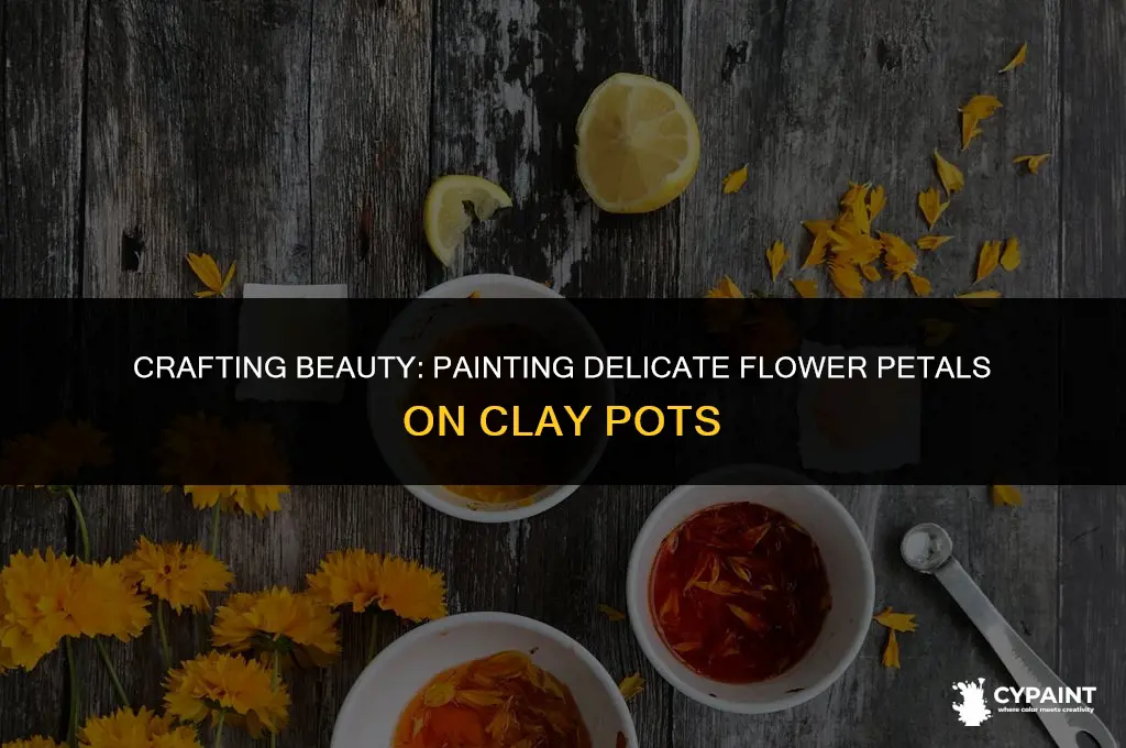 how to paint a flower petal on a clay pot