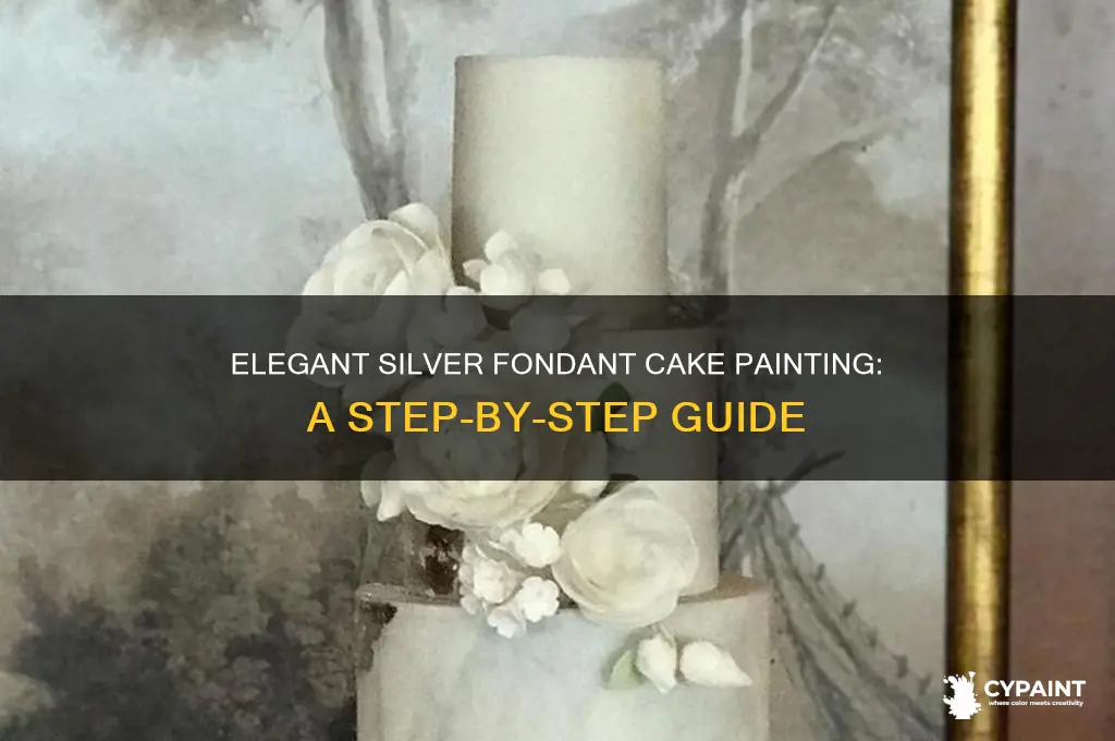 how to paint a fondant cake silver