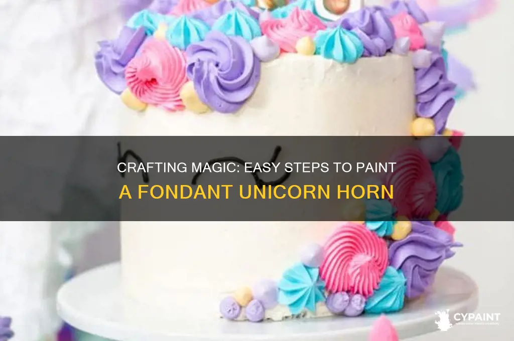how to paint a fondant unicorn horn
