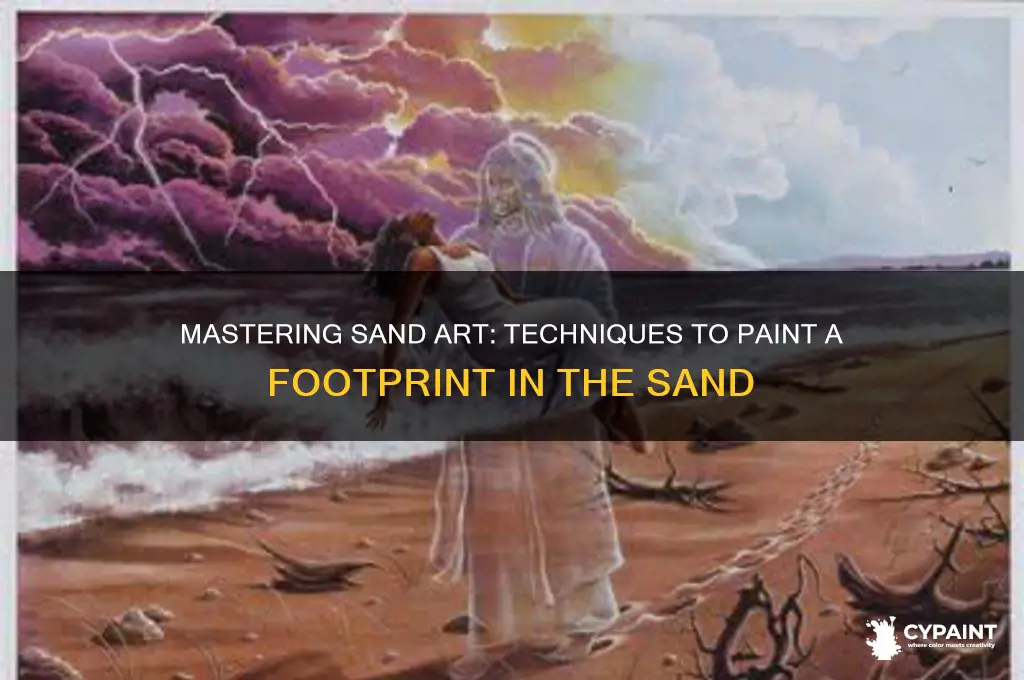 how to paint a footprint in the sand