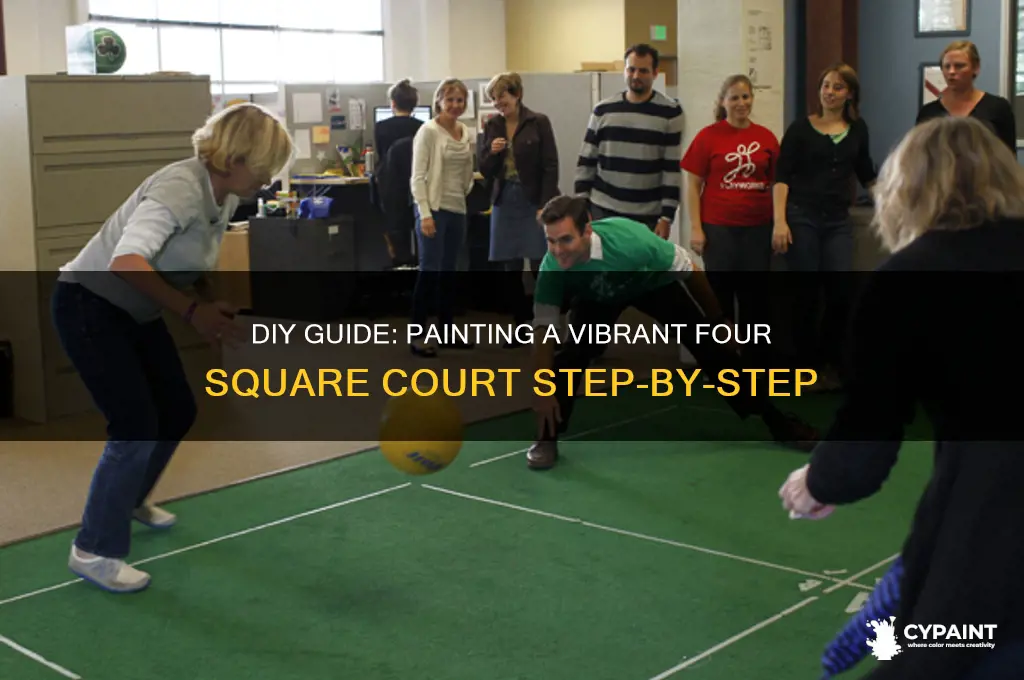 how to paint a four square court