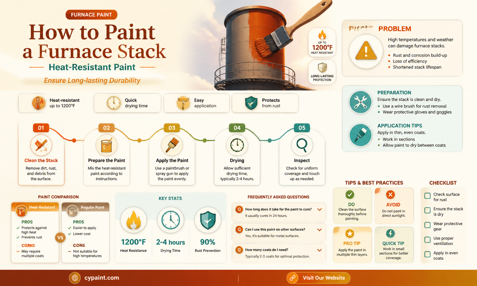 can i paint a furnace stack with heat paint