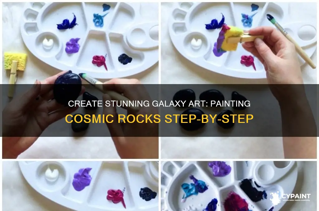 how to paint a galaxy on a rock