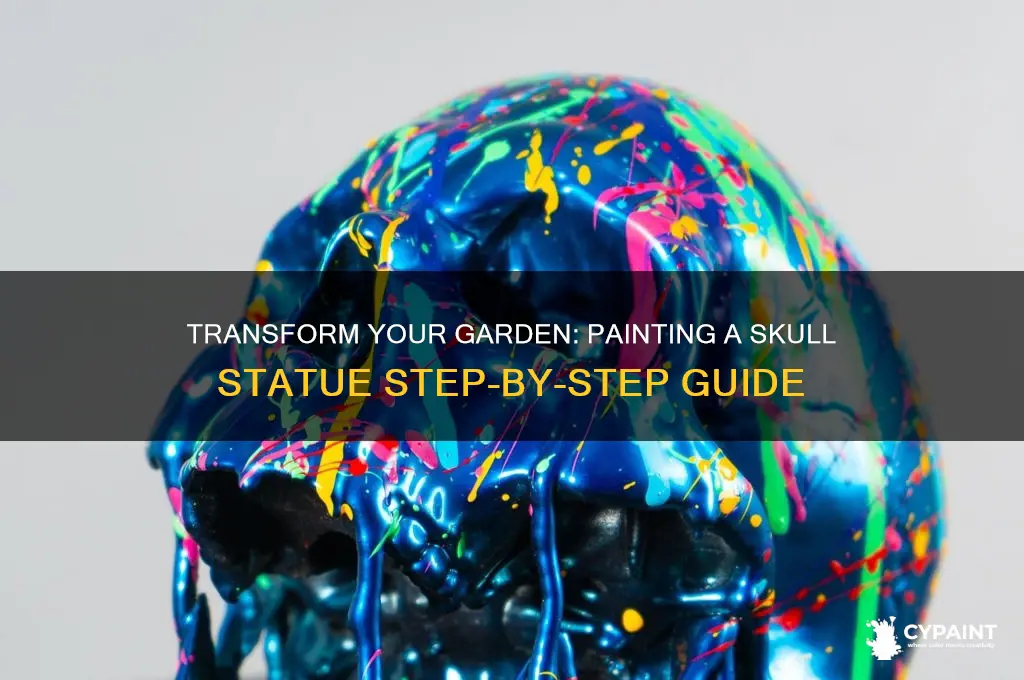 how to paint a garden statue skull