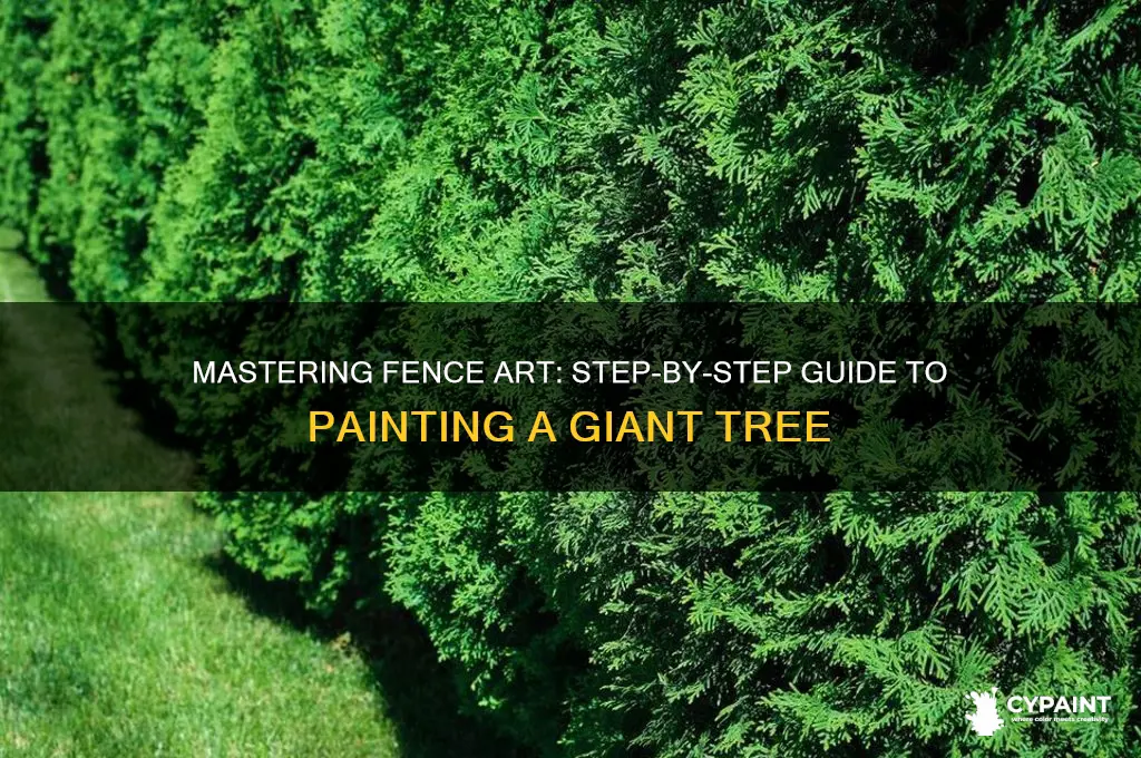 how to paint a giant tree on fence